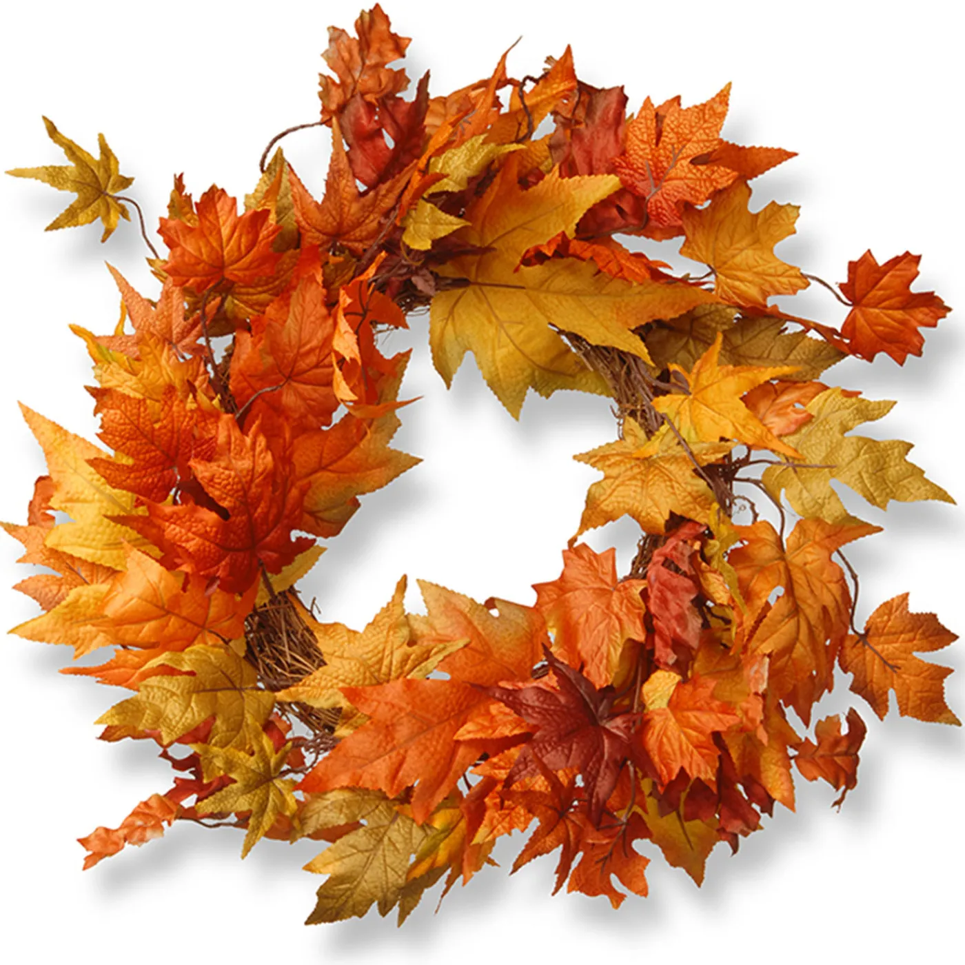 National Tree Company 24 in. Fall Wreath with Maple Leaves