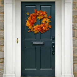 National Tree Company 24 in. Fall Wreath with Maple Leaves