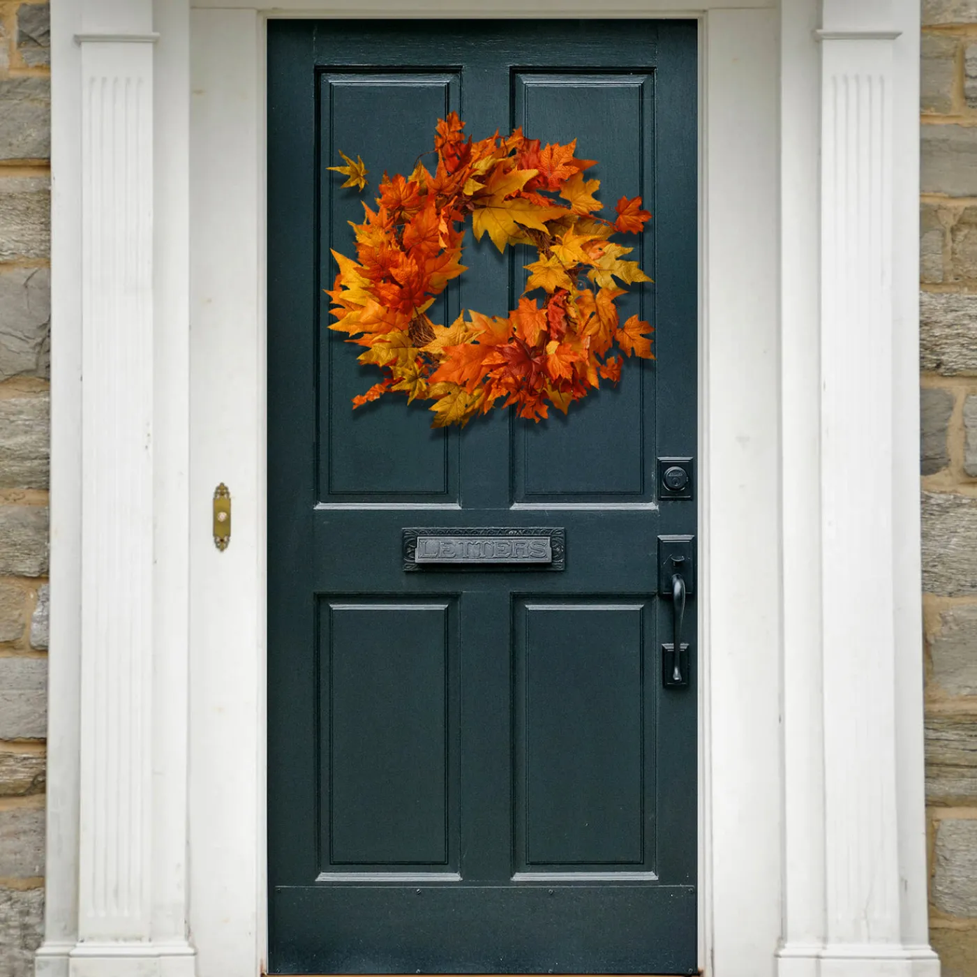 National Tree Company 24 in. Fall Wreath with Maple Leaves