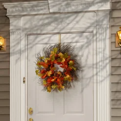 National Tree Company 26 in. Fall Wreath with Pumpkins, Pinecones, Berry Clusters, Assorted Leaves