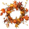 National Tree Company 21 in. Fall Wreath with Pumpkins, Gourds, Pinecones, Berry Clusters, Maple Leaves