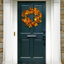 National Tree Company 25 in. Fall Wreath with Sunflowers, Pinecones, Berry Clusters, Maple Leaves