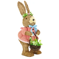 National Tree Company 10 in. Female Bunny in Pink Dress Table Decoration