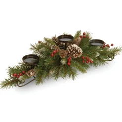National Tree Company 30 in. Frosted Berry Frosted Berry Centerpiece and Candle Holder
