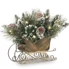 National Tree Company 10 in. Glittery Bristle Pine Sleigh with LED Lights