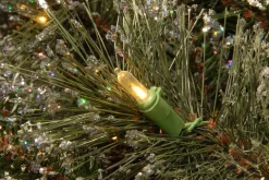 National Tree Company 10 in. Glittery Bristle Pine Sleigh with LED Lights