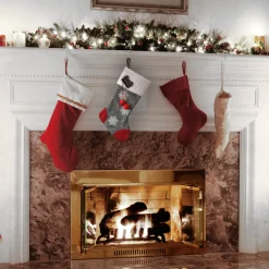 National Tree Company 18 in. Gray Christmas Stocking with Snowflakes