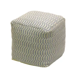 National Tree Company 16 in. Gray Hand Woven Pouf Ottoman