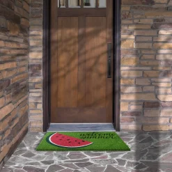 National Tree Company 30 in. Green Welcome Summer Watermelon Coir Doormat