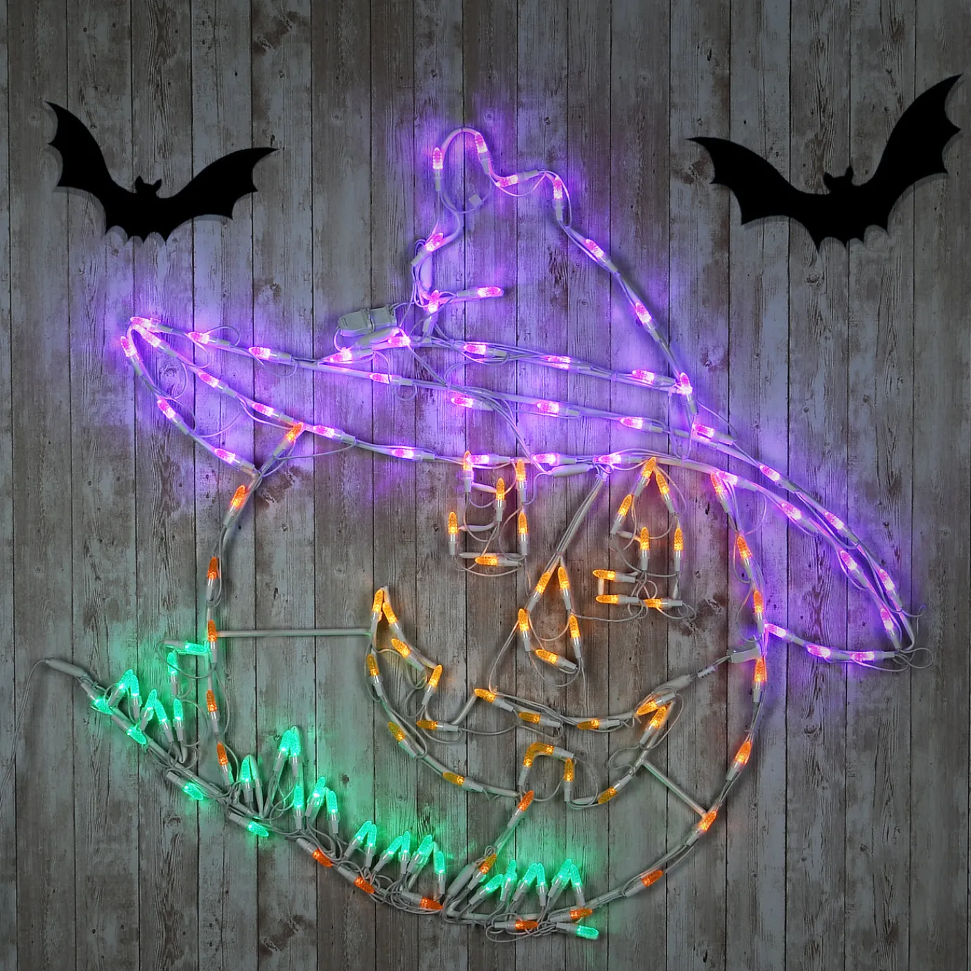 National Tree Company 32 in. Halloween Jack O Lantern Lighted Sign Decoration with LED Lights