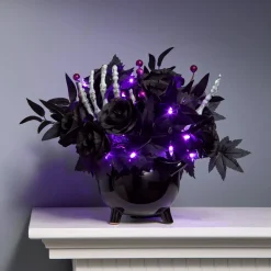 National Tree Company 19 in. Halloween Bad to the Bone Centerpiece with LED Lights