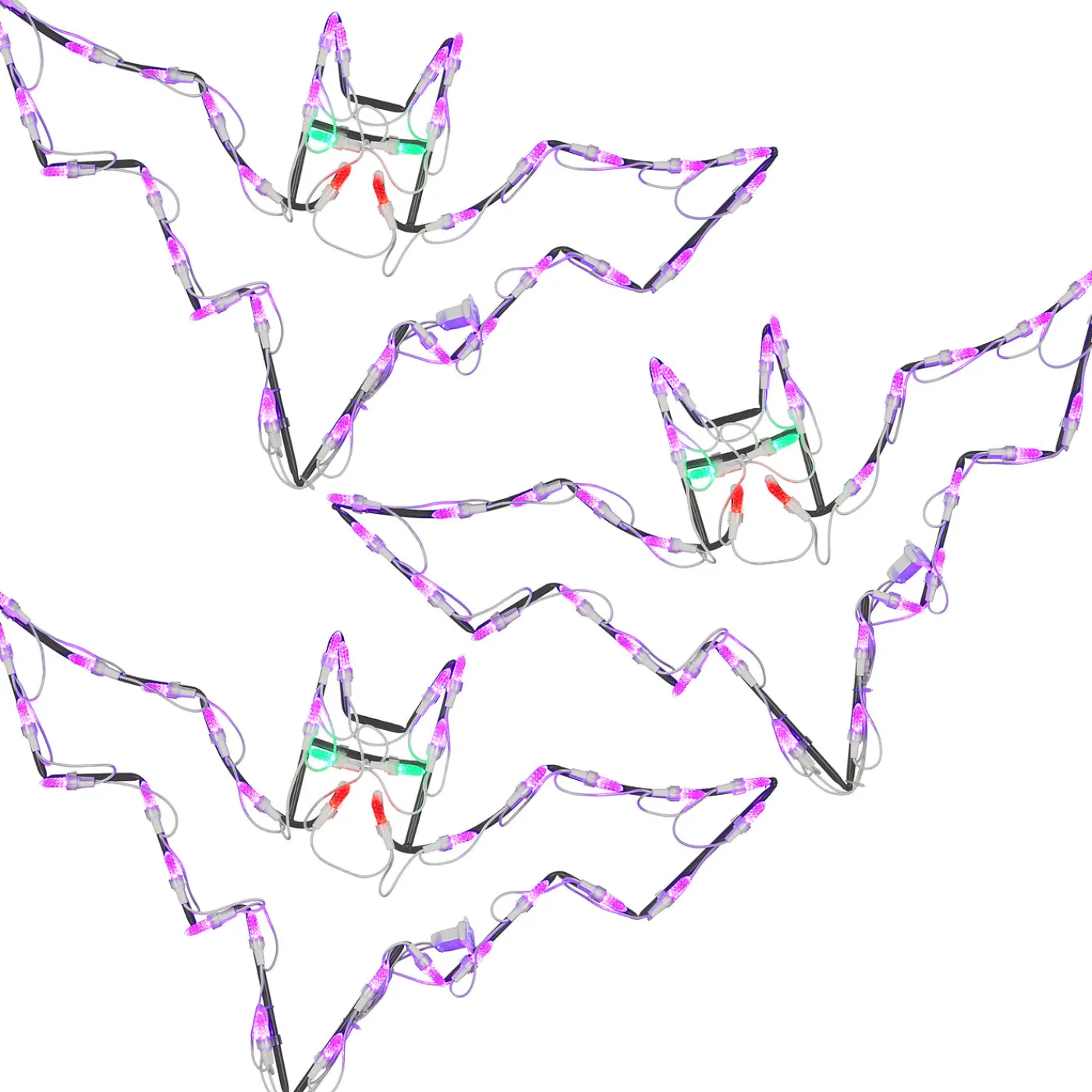 National Tree Company 25 in. Halloween Bat Trio Lighted Sign Decoration with LED Lights