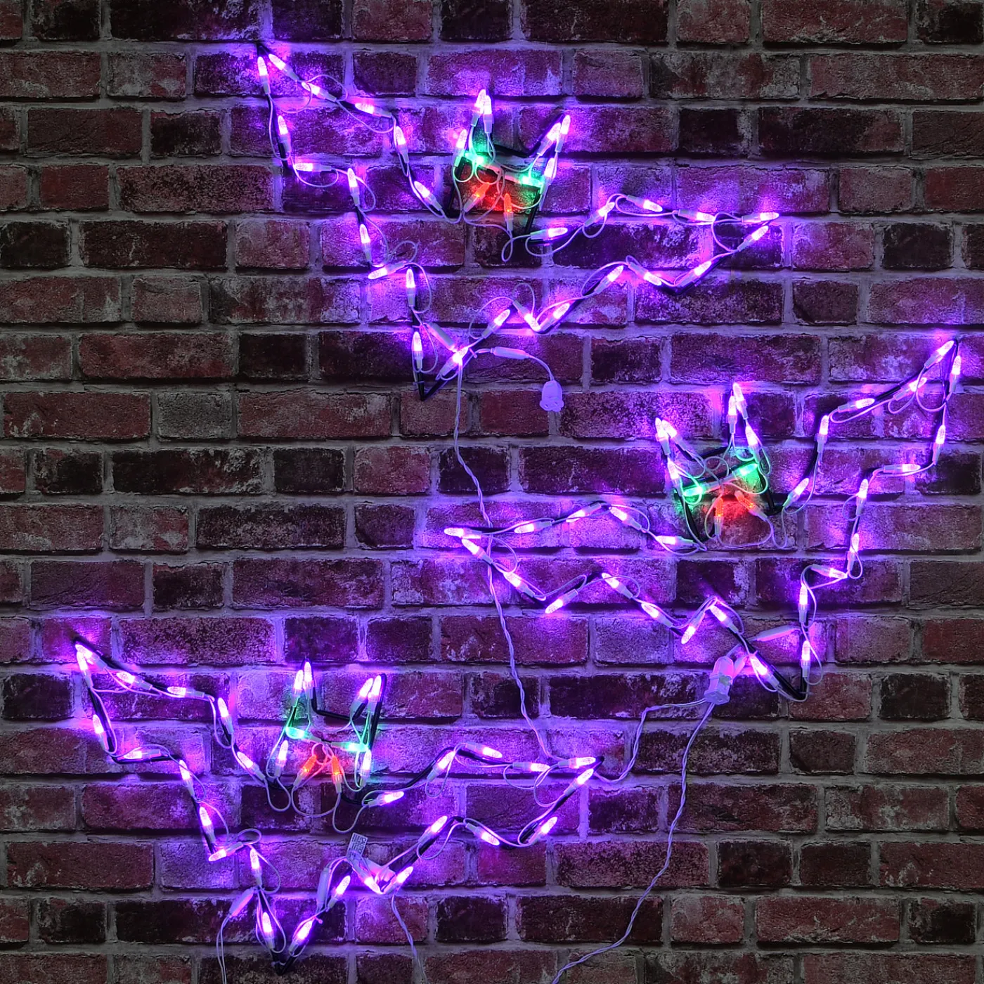 National Tree Company 25 in. Halloween Bat Trio Lighted Sign Decoration with LED Lights