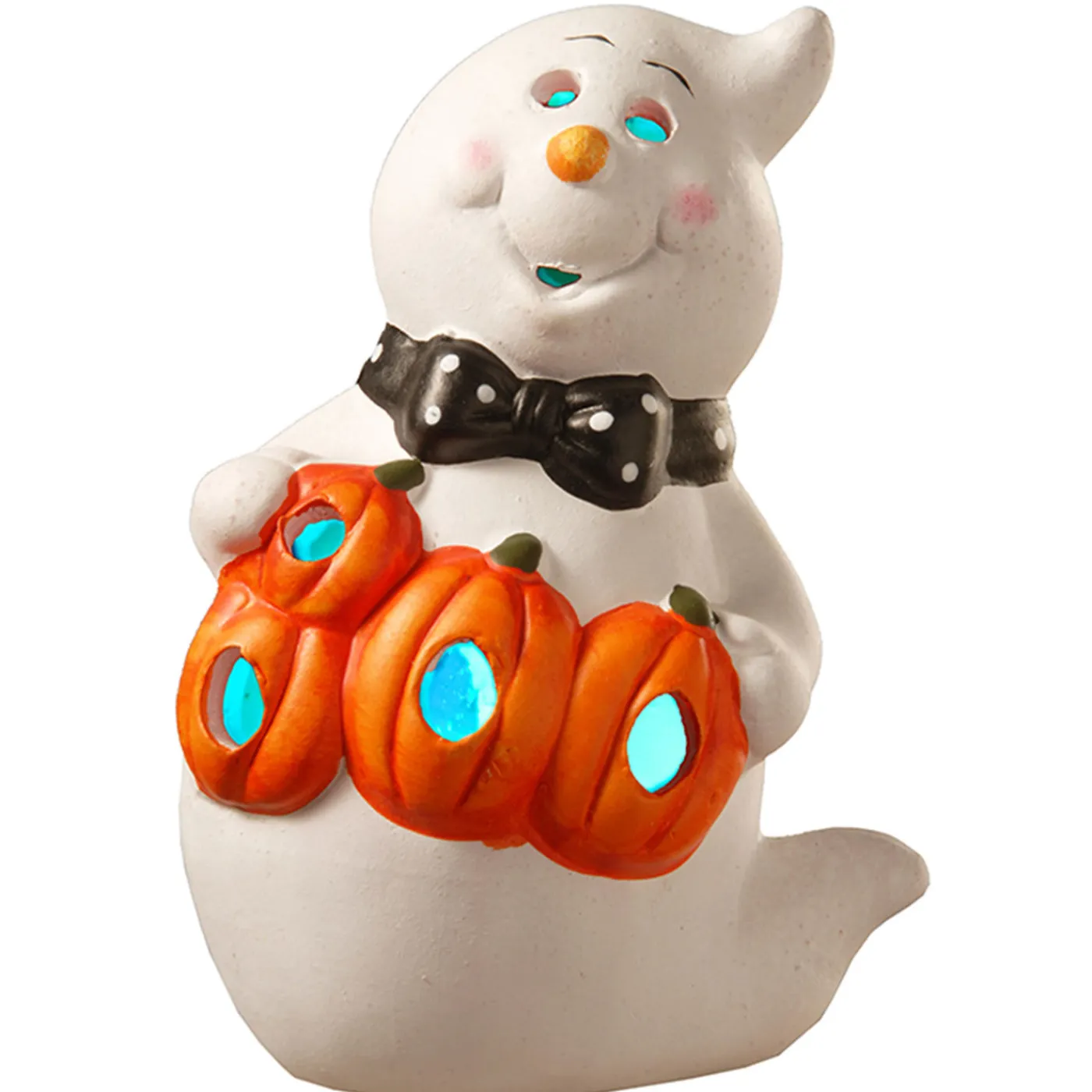 National Tree Company 6 in. Halloween BOO Smiling Ghost Decoration with LED Lights