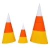 National Tree Company 3 in. Halloween Candy Corn Cones Outdoor Lawn Decoration with LED Lights