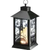 National Tree Company 16 in. Halloween Carved Images of Ghosts and Cobwebs Lantern with LED Lights