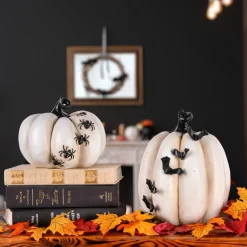 National Tree Company 9 in. Halloween Crawling Bats Pumpkin Tabletop Decoration