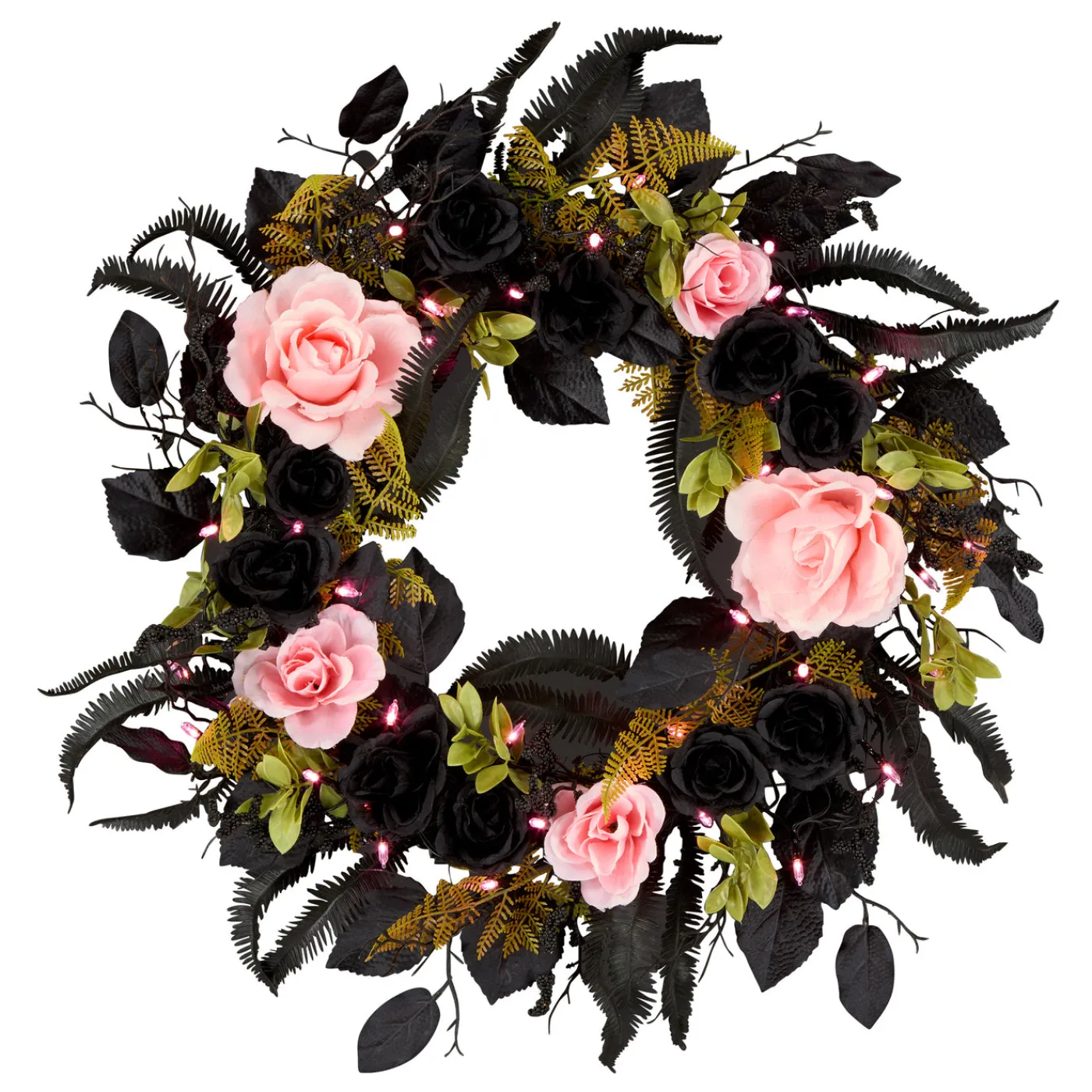 National Tree Company 24 in. Halloween Cute and Creep Wreath and LED Lights