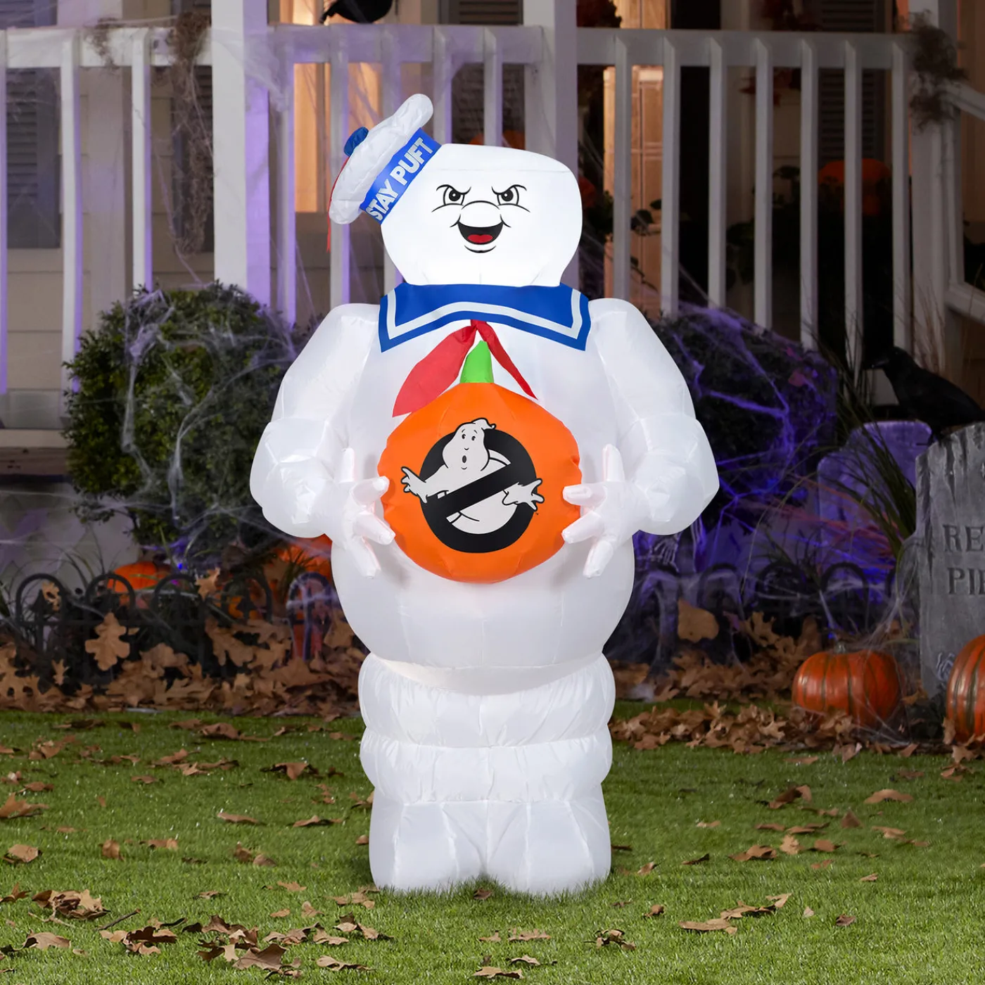 National Tree Company 42 in. Halloween Ghostbusters Marshmallow Man Inflatable Decoration