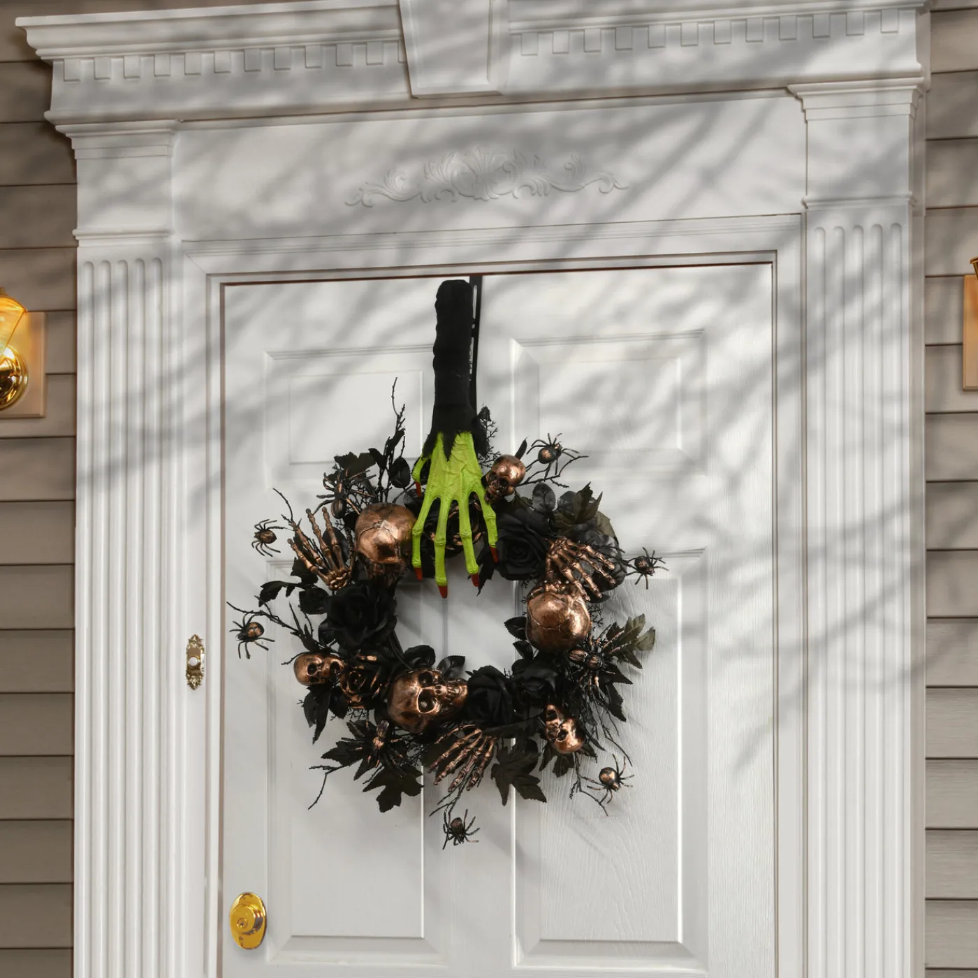 National Tree Company 18 in. Halloween Green Zombie Arm and Hand Wreath Hanger