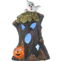 National Tree Company 18 in. Halloween Haunted Tree Trunk Decoration with LED Lights