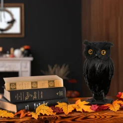 National Tree Company 11 in. Halloween Lifelike Owl Tabletop Decoration