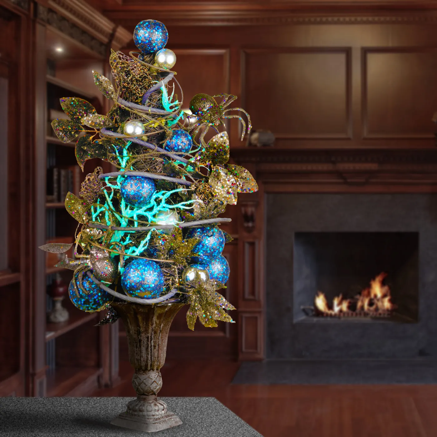 National Tree Company 23 in. Halloween Ornament Tree in Urn Base