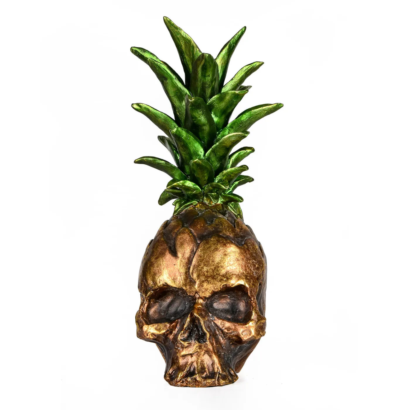 National Tree Company 14 in. Halloween Pineapple Skull Tabletop Decoration