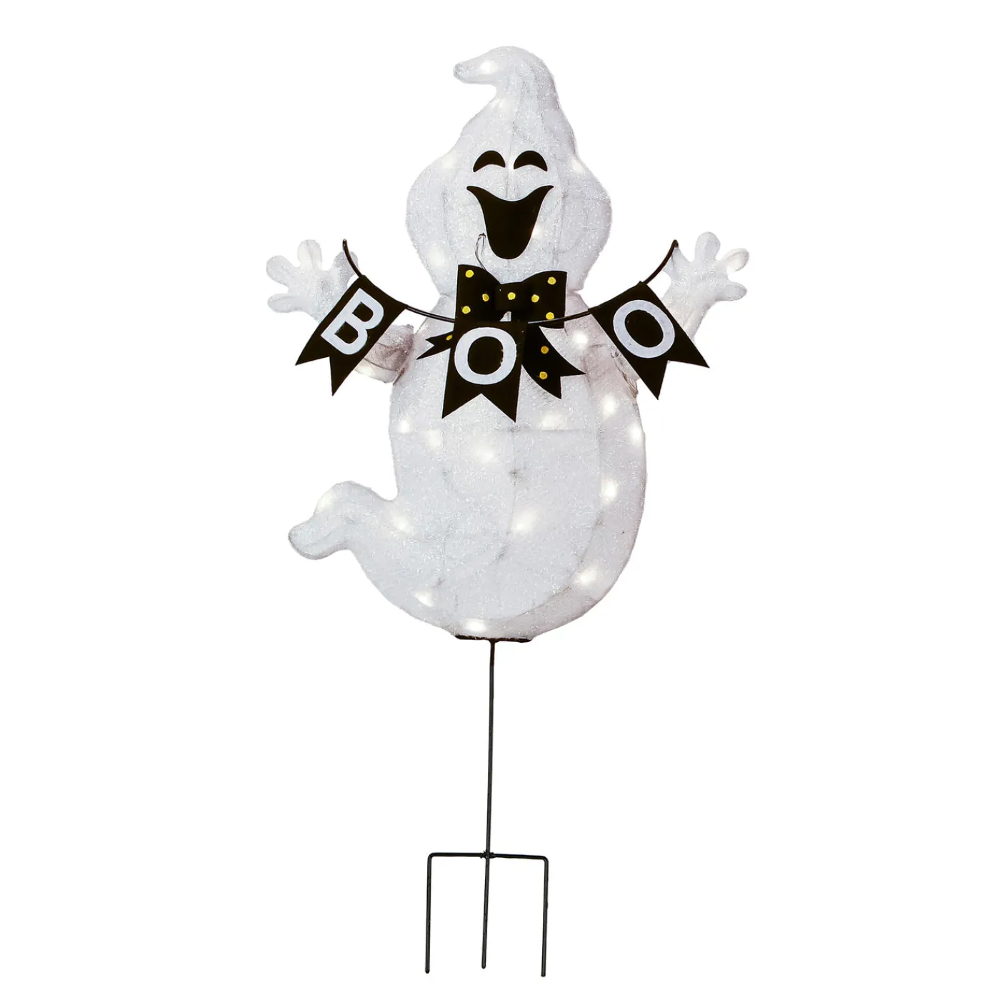 National Tree Company 32 in. Halloween Pre-Lit Boo Ghost Lawn Decoration with LED Lights