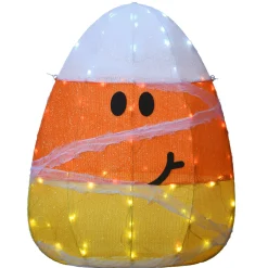 National Tree Company 28 in. Halloween Pre-Lit Candy Corn Mummy Outdoor Decoration with LED Lights