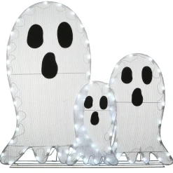 National Tree Company 36 in. Halloween Pre-Lit Ghost Trio Outdoor Decoration with LED Lights