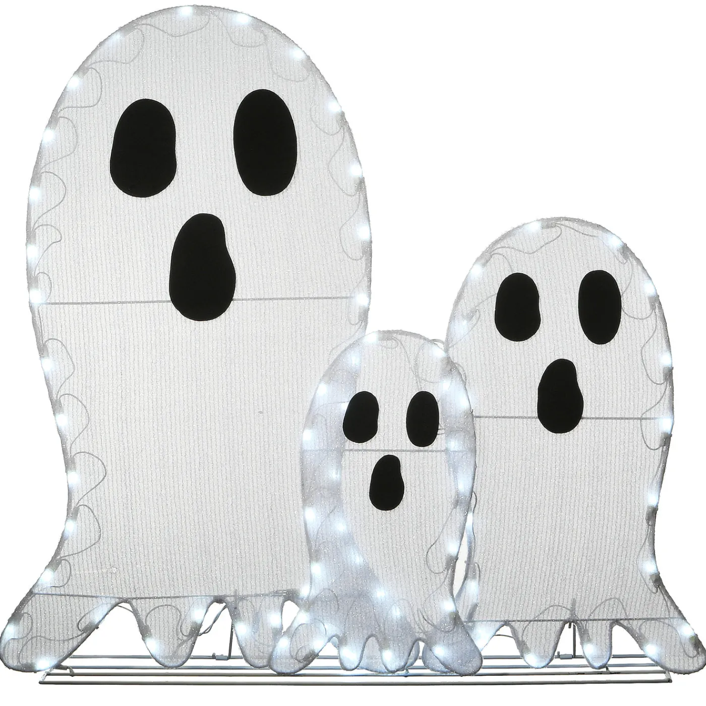 National Tree Company 36 in. Halloween Pre-Lit Ghost Trio Outdoor Decoration with LED Lights