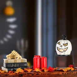 National Tree Company 15 in. Halloween Pre-Lit Ghost Pumpkin Tabletop Decoration