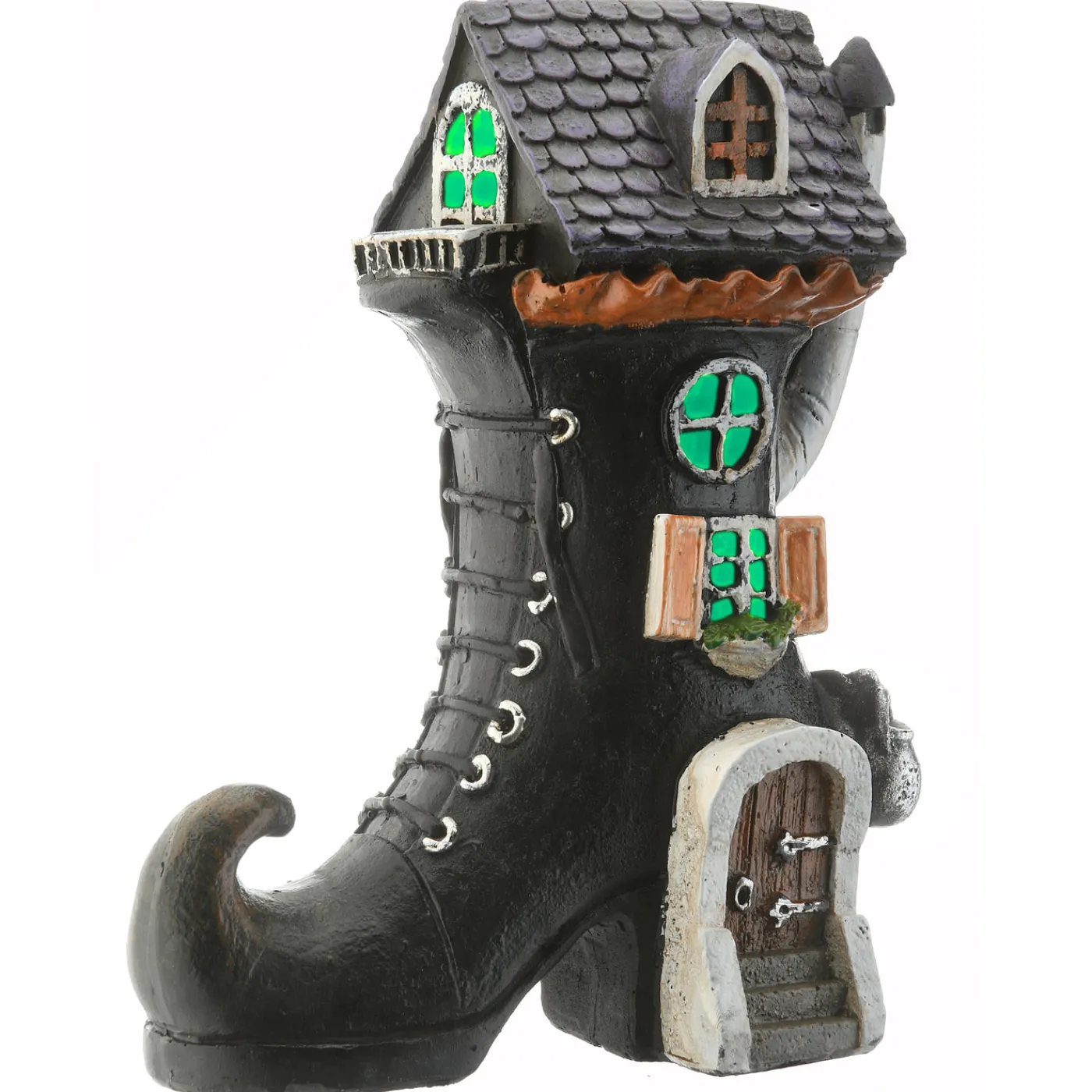 National Tree Company 6 in. Halloween Pre-Lit Haunted Boot House Decoration with LED Lights