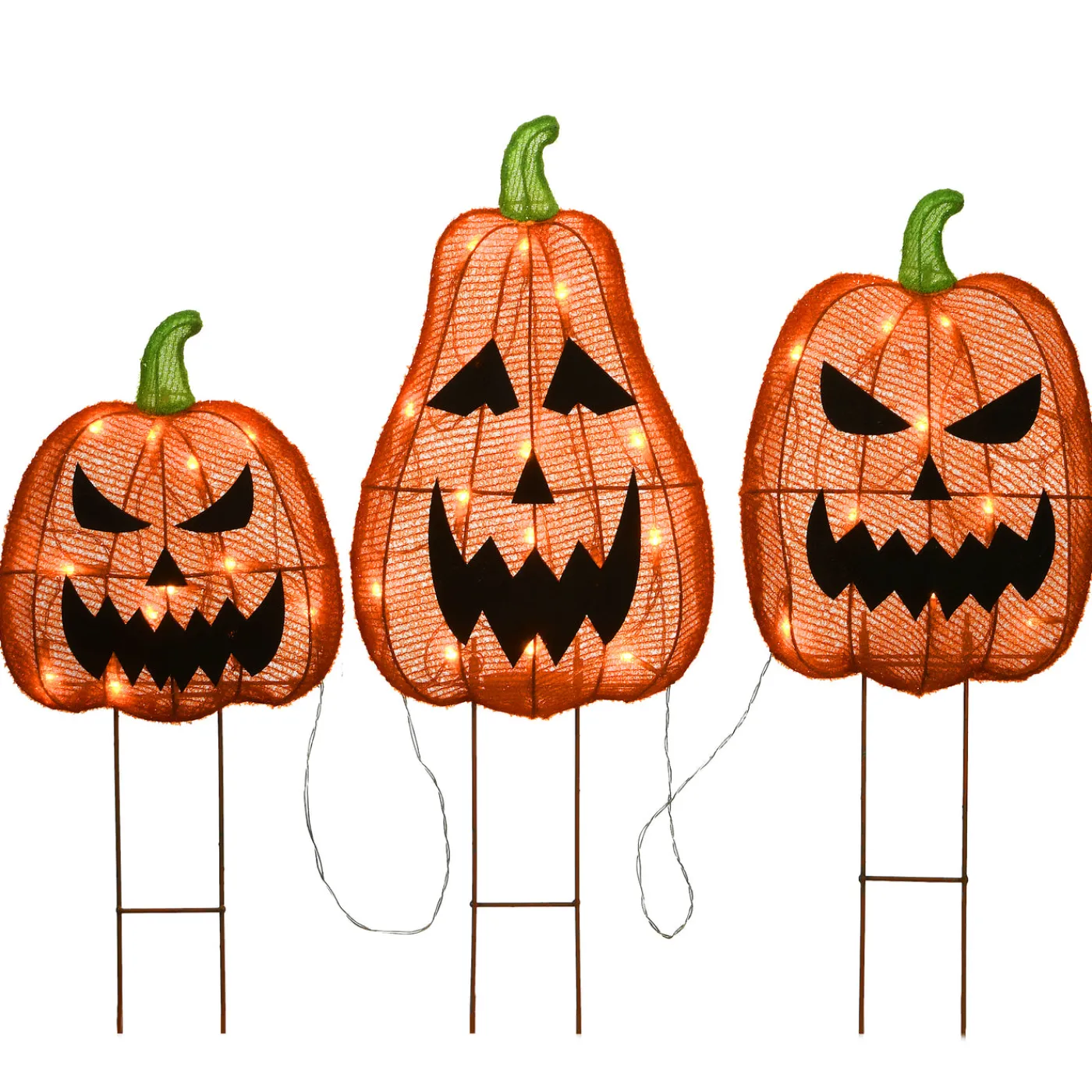 National Tree Company 26 in. Halloween Pre-Lit Jack-O-Lantern Garden Stakes