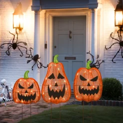 National Tree Company 26 in. Halloween Pre-Lit Jack-O-Lantern Garden Stakes