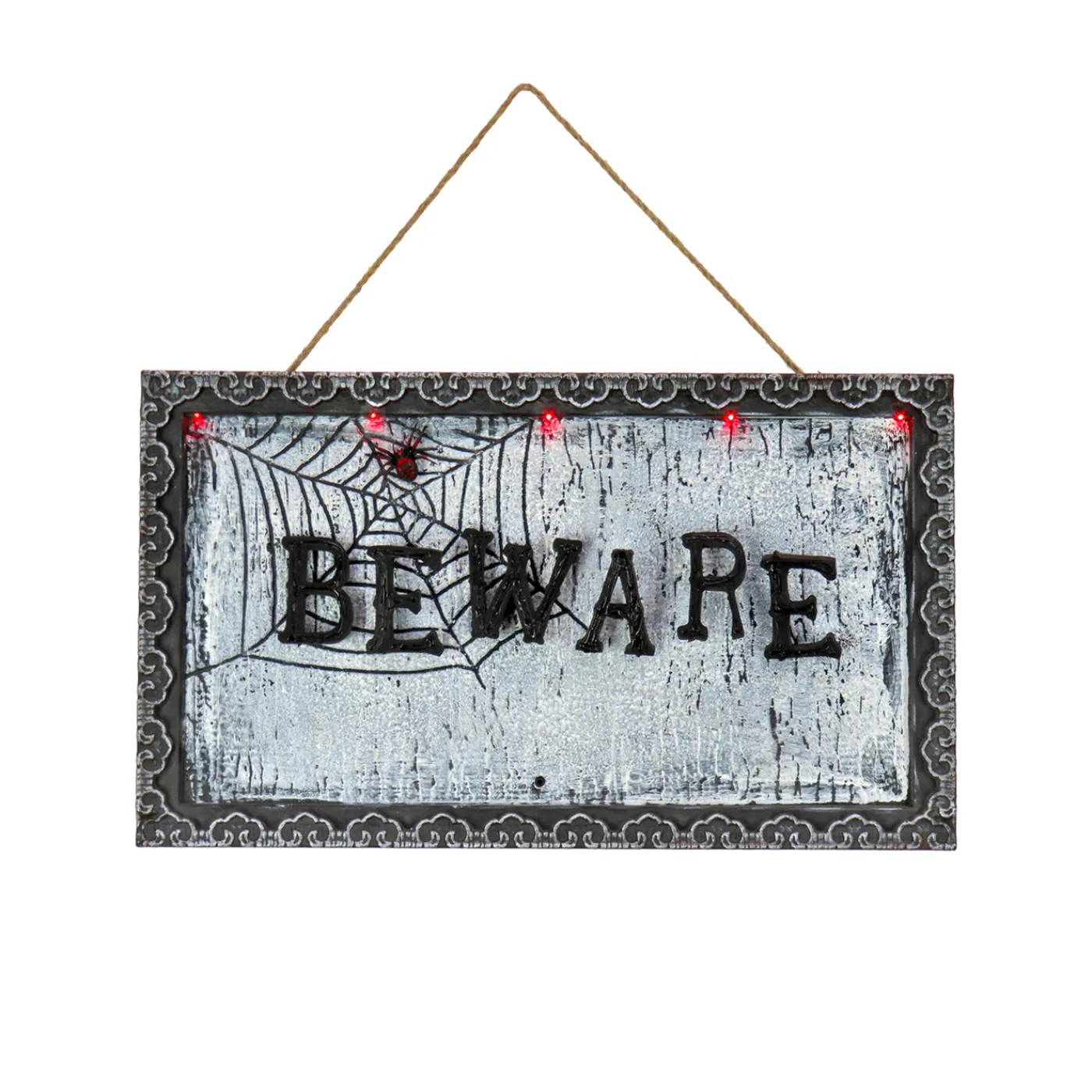 National Tree Company 18 in. Halloween Pre-Lit Sound Activated Animated Hanging Door Sign with LED Lights