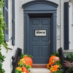 National Tree Company 18 in. Halloween Pre-Lit Sound Activated Animated Hanging Door Sign with LED Lights