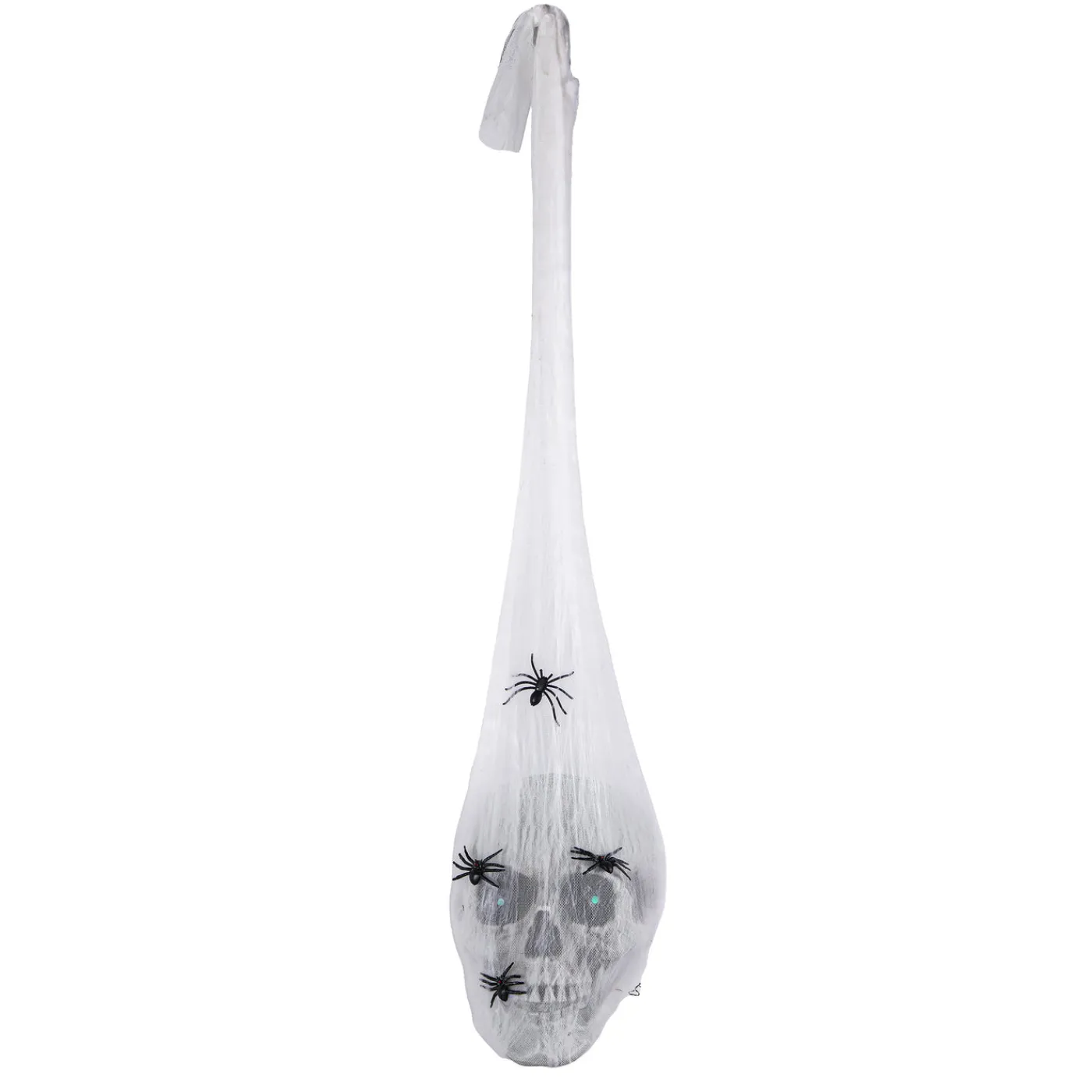 National Tree Company 27 in. Halloween Pre-Lit Sound Activated Animated Hanging Skull with LED Lights