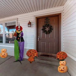National Tree Company 67 in. Halloween Pre-Lit Sound Activated Animated Spooky Clown with LED Lights