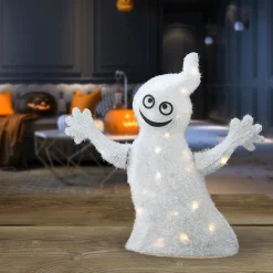 National Tree Company 18 in. Halloween Pre-Lit White Ghost Outdoor Decoration with LED Lights