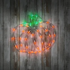 National Tree Company 14 in. Halloween Pumpkin Lighted Sign Decoration with LED Lights