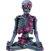 National Tree Company 10 in. Halloween Purple Galaxy Meditating Skeleton with LED Lights