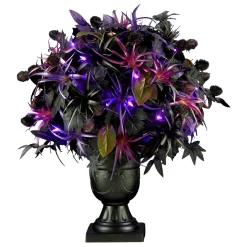 National Tree Company 24 in. Halloween Scare in the Air Halloween Potted Plant with LED Lights