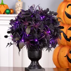 National Tree Company 24 in. Halloween Scare in the Air Halloween Potted Plant with LED Lights