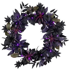 National Tree Company 24 in. Halloween Scare in the Air Wreath with LED Lights