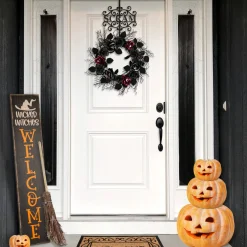 National Tree Company 16 in. Halloween Scram Metal Wreath Hanger