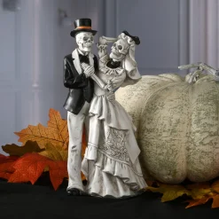 National Tree Company 11 in. Halloween Skeleton Bride and Groom Decoration