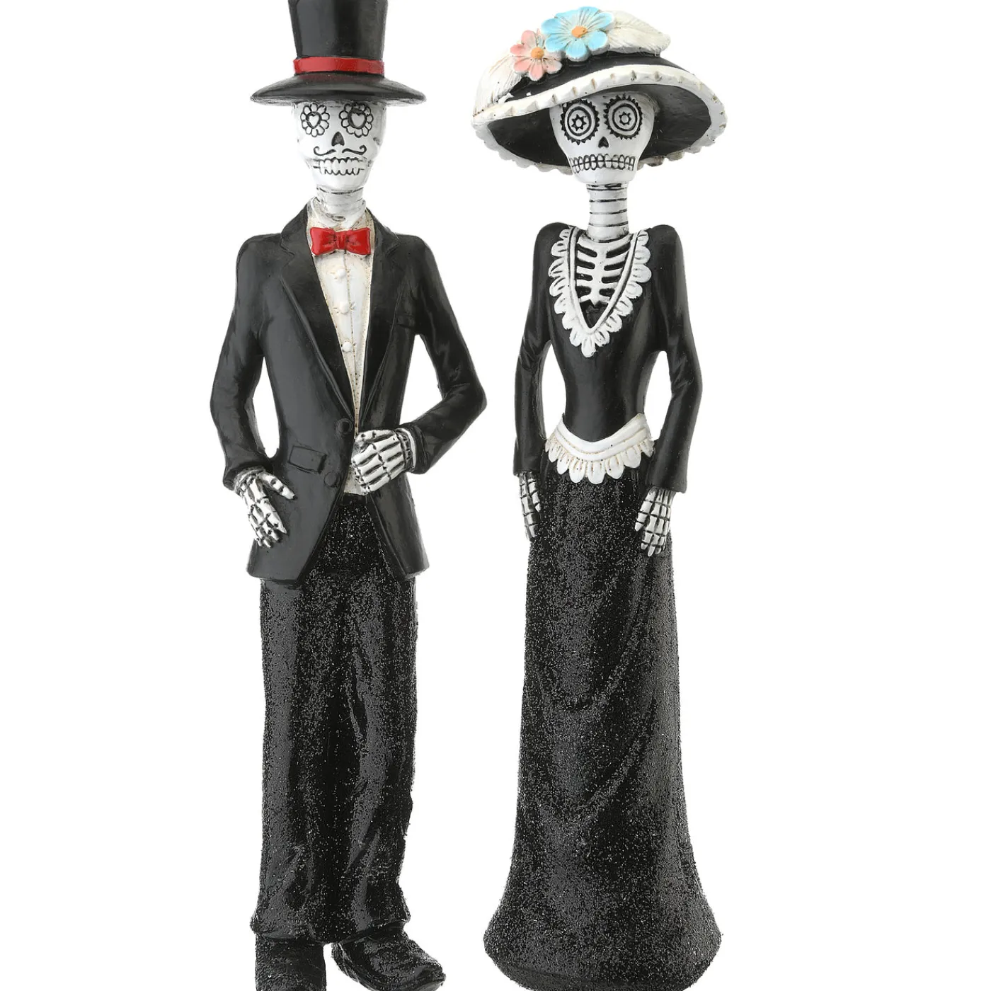 National Tree Company 13 in. Halloween Skeleton Couple in Formal Attire Decoration
