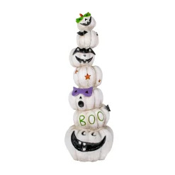 National Tree Company 47 in. Halloween Stacked White Jack-O-Lanterns Decoration